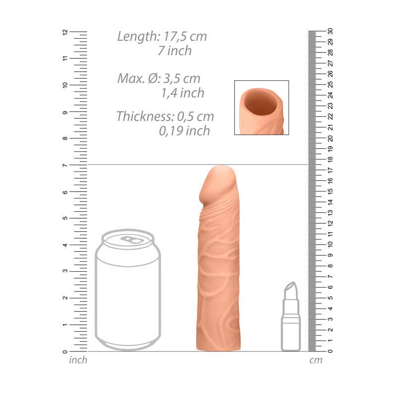 REALROCK 7'' Penis Extender - Flesh 17.8 cm Penis Extension Sleeve - REA104FLE