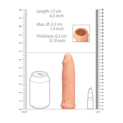 REALROCK 6'' Realistic Penis Sleeve - Flesh 15.2 cm Penis Extension Sleeve - REA105FLE