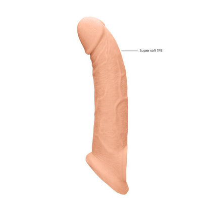 REALROCK 9'' Realistic Penis Extender with Rings - Flesh 22.9 cm Penis Extension Sleeve - REA107FLE