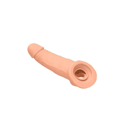 REALROCK 9'' Realistic Penis Extender with Rings - Flesh 22.9 cm Penis Extension Sleeve - REA107FLE