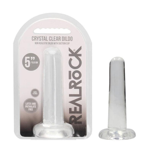 REALROCK Non Realistic Dildo With Suction Cup - 13.5 cm - Clear 13.5 cm Dong - REA108TRA