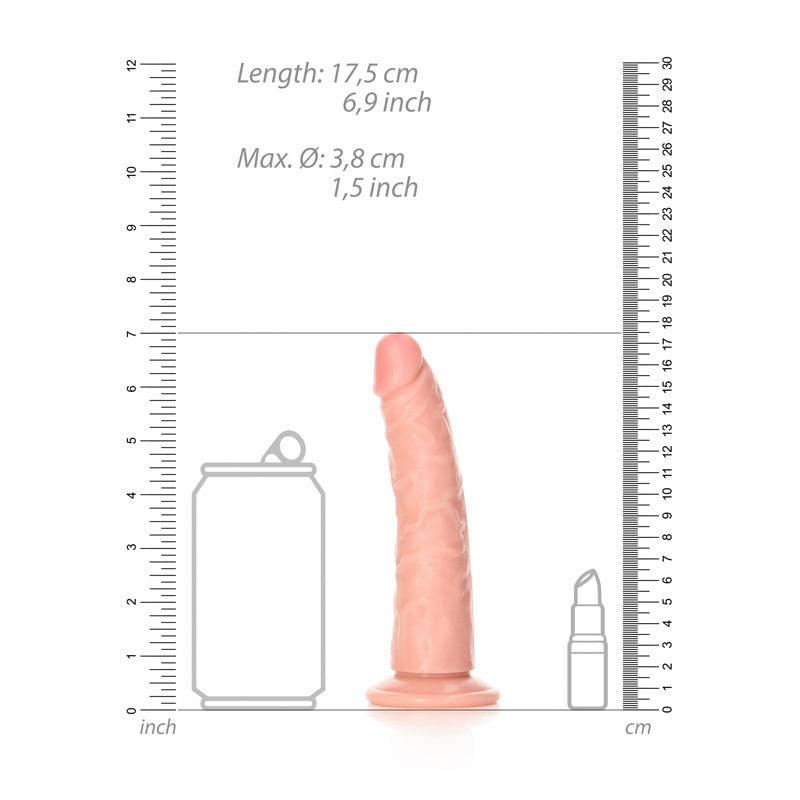 REALROCK Realistic Slim Dildo without Balls - 15.5 cm - Flesh 15.5 cm (6'') Dong - REA113FLE