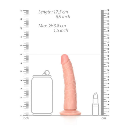 REALROCK Realistic Slim Dildo without Balls - 15.5 cm - Flesh 15.5 cm (6'') Dong - REA113FLE