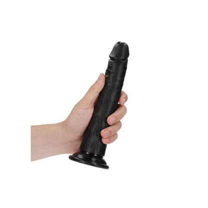 REALROCK Realistic Slim Dildo with Suction Cup - 20.5cm - Black 20.5 cm (8'') Dong - REA115BLK