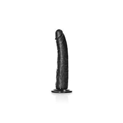 REALROCK Realistic Slim Dildo with Suction Cup - 20.5cm - Black 20.5 cm (8'') Dong - REA115BLK