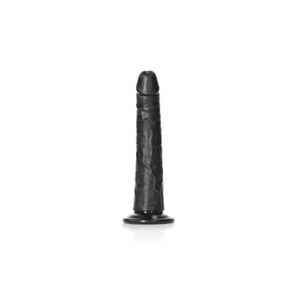 REALROCK Realistic Slim Dildo with Suction Cup - 20.5cm - Black 20.5 cm (8'') Dong - REA115BLK