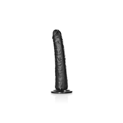 REALROCK Realistic Slim Dildo with Suction Cup - 20.5cm - Black 20.5 cm (8'') Dong - REA115BLK