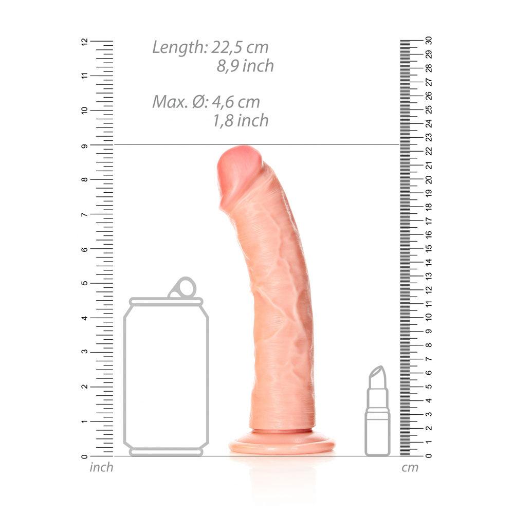 REALROCK Realistic Regular Curved Dildo with Suction Cup - 20 cm - Flesh 20 cm (8'') Dong - REA118FLE