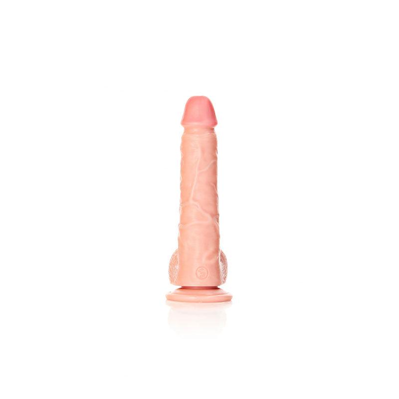 REALROCK Straight Realistic Dildo with Balls - 18 cm - Flesh 18 cm (7'') Dong - REA124FLE