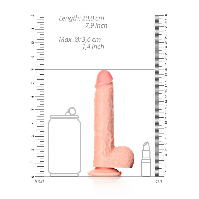 REALROCK Straight Realistic Dildo with Balls - 18 cm - Flesh 18 cm (7'') Dong - REA124FLE