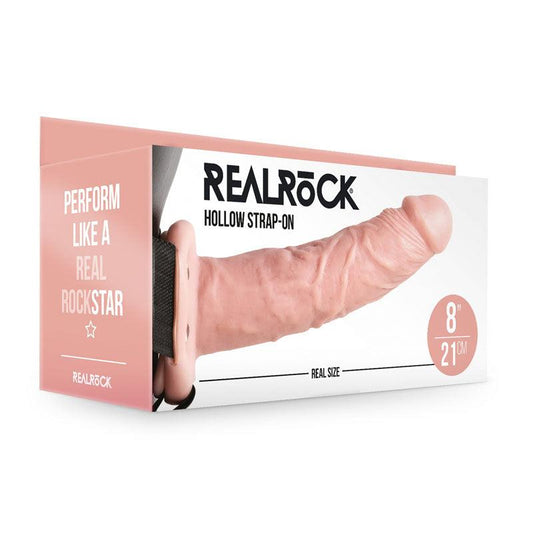 REALROCK Hollow Strap-on - 20.5 cm Flesh - Flesh 20.5 cm Hollow Strap-On - REA136FLE