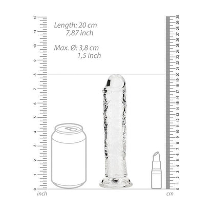 REALROCK 18 cm Straight Dildo - Clear - Clear 18 cm (7'') Dong - REA152TRA