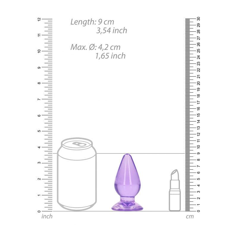 REALROCK 9 cm Anal Plug - Purple - Purple 9 cm (3.5'') Butt Plug - REA161PUR