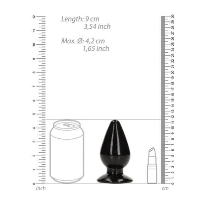 REALROCK 11.5 cm Anal Plug - Black - Black 11.5 cm (4.5'') Butt Plug - REA162BLK