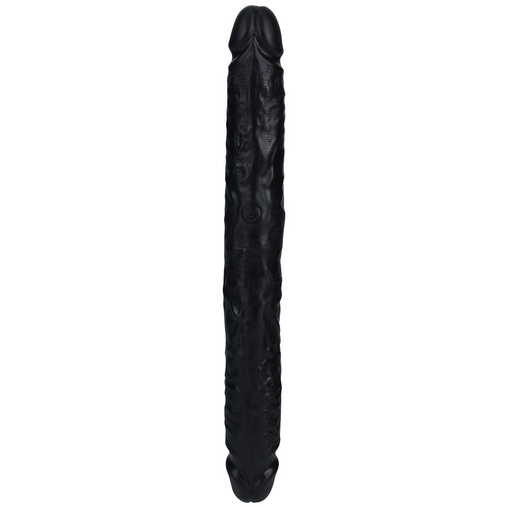 REALROCK 30cm Slim Double Dildo - Black - Black 30 cm (12'') Double Dong - REA183BLK