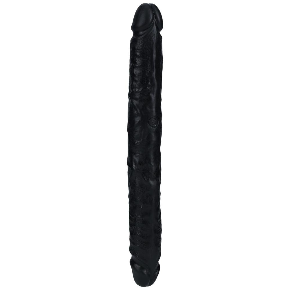 REALROCK 30cm Slim Double Dildo - Black - Black 30 cm (12'') Double Dong - REA183BLK