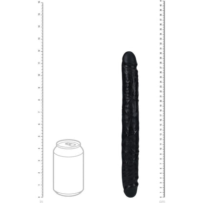 REALROCK 30cm Slim Double Dildo - Black - Black 30 cm (12'') Double Dong - REA183BLK