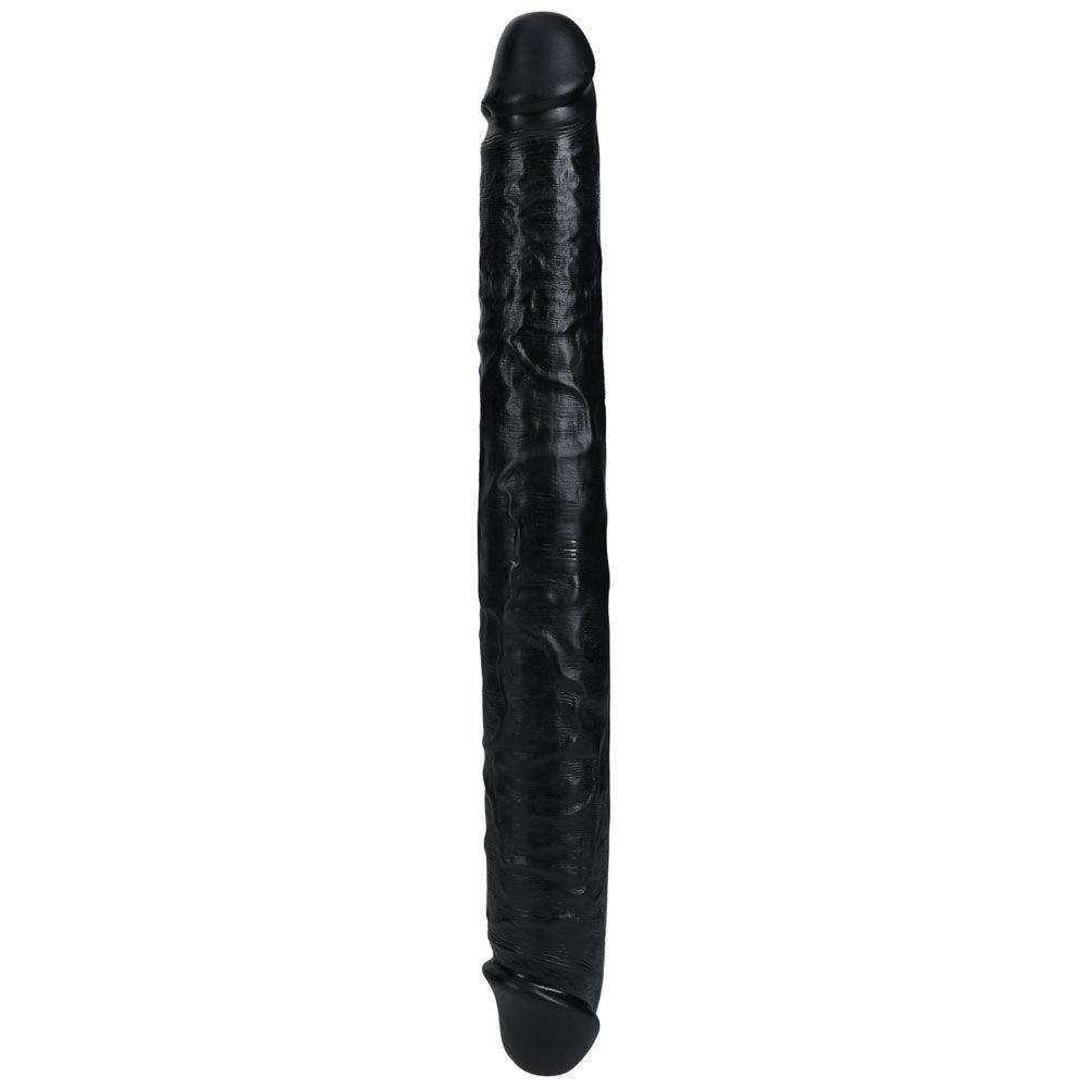 REALROCK 35cm Thick Double Dildo - Black - Black 35 cm (14'') Thick Double Dong - REA185BLK