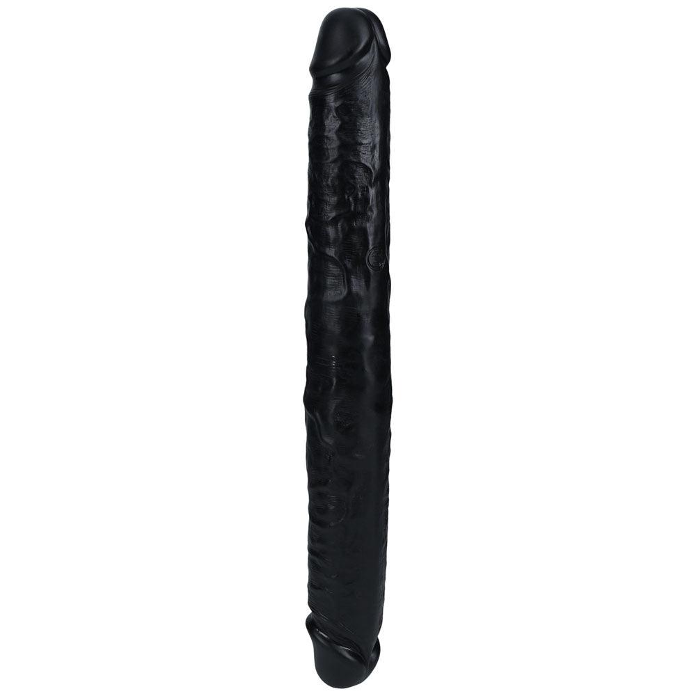 REALROCK 35cm Thick Double Dildo - Black - Black 35 cm (14'') Thick Double Dong - REA185BLK