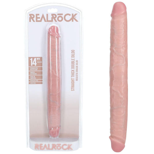 REALROCK 35cm Thick Double Dildo - Flesh - Flesh 35 cm (14'') Thick Double Dong - REA185FLE