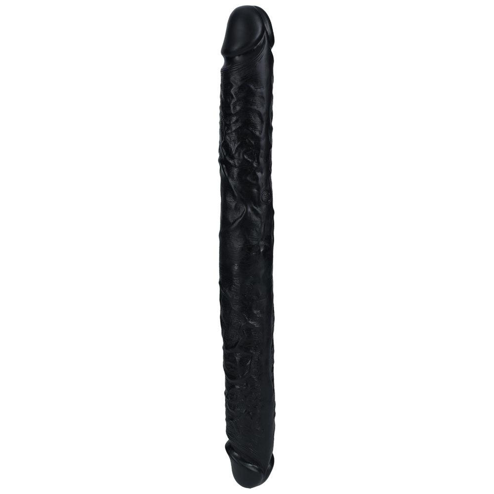 REALROCK 40cm Thick Double Dildo - Black - Black 40 cm (16'') Thick Double Dong - REA186BLK