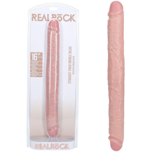 REALROCK 40cm Thick Double Dildo - Flesh - Flesh 40 cm (16'') Thick Double Dong - REA186FLE