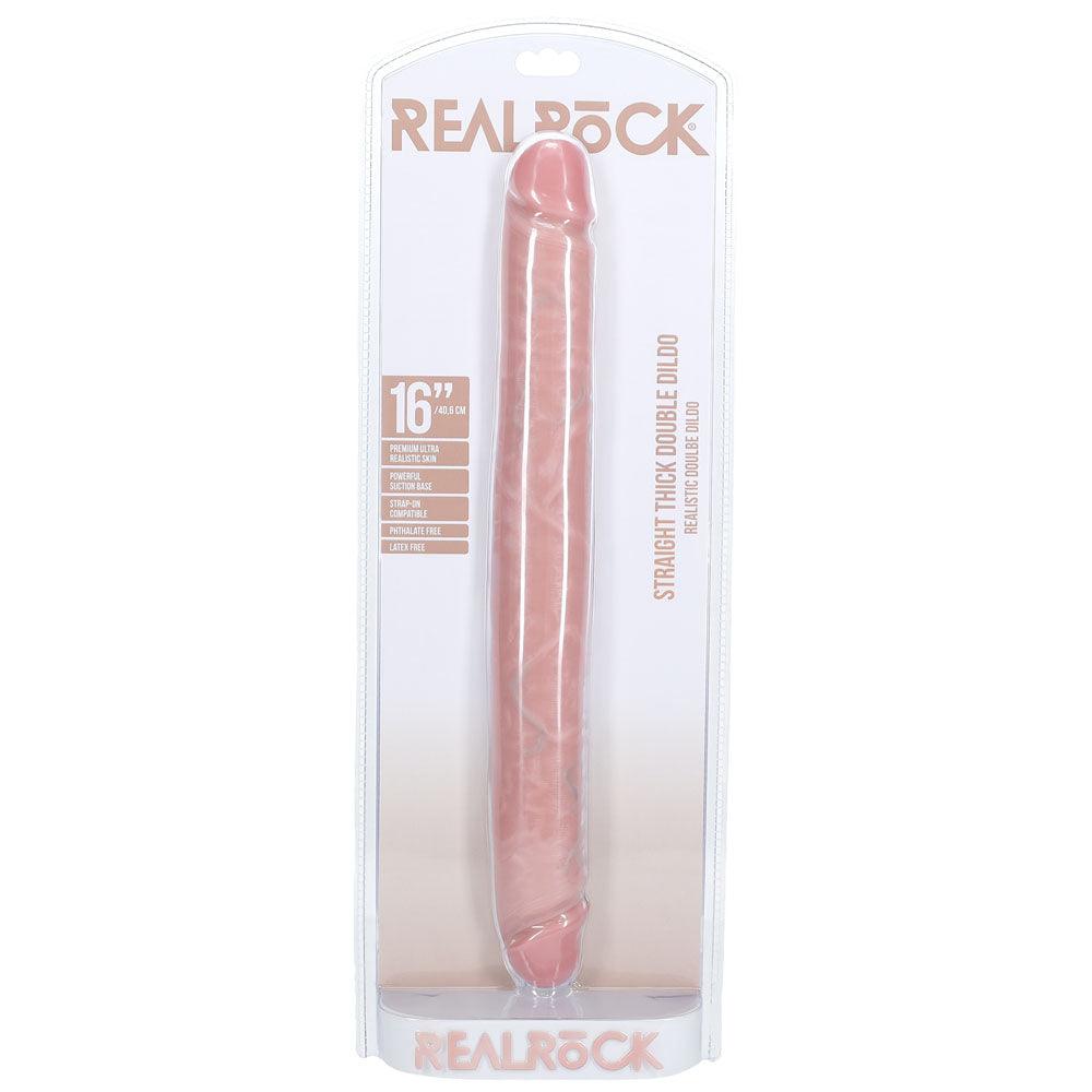 REALROCK 40cm Thick Double Dildo - Flesh - Flesh 40 cm (16'') Thick Double Dong - REA186FLE