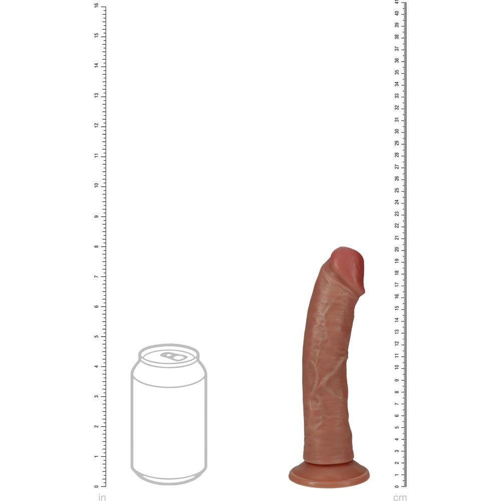 REALROCK 20cm Vibrating Cock - Tan - Tan 20.3 cm (8'') USB Rechargeable Vibrating Dong - REA188TAN