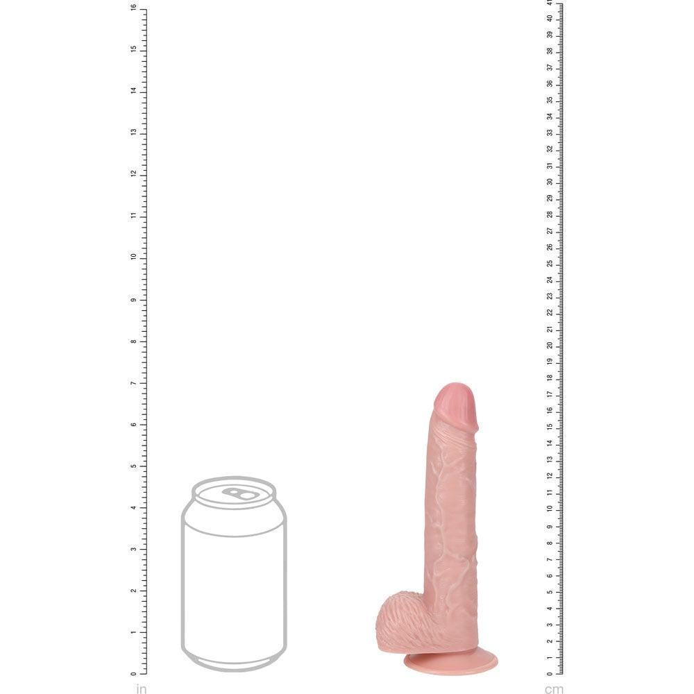 REALROCK 18cm Vibrating Cock + Balls - Flesh - Flesh 17.8 cm (7'') USB Rechargeable Vibrating Dong - REA189FLE