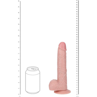 REALROCK 23cm Vibrating Cock + Balls - Flesh - Flesh 22.9 cm (9'') USB Rechargeable Vibrating Dong - REA190FLE