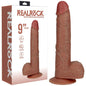 REALROCK 23cm Vibrating Cock + Balls - Tan - Tan 22.9 cm (9'') USB Rechargeable Vibrating Dong - REA190TAN