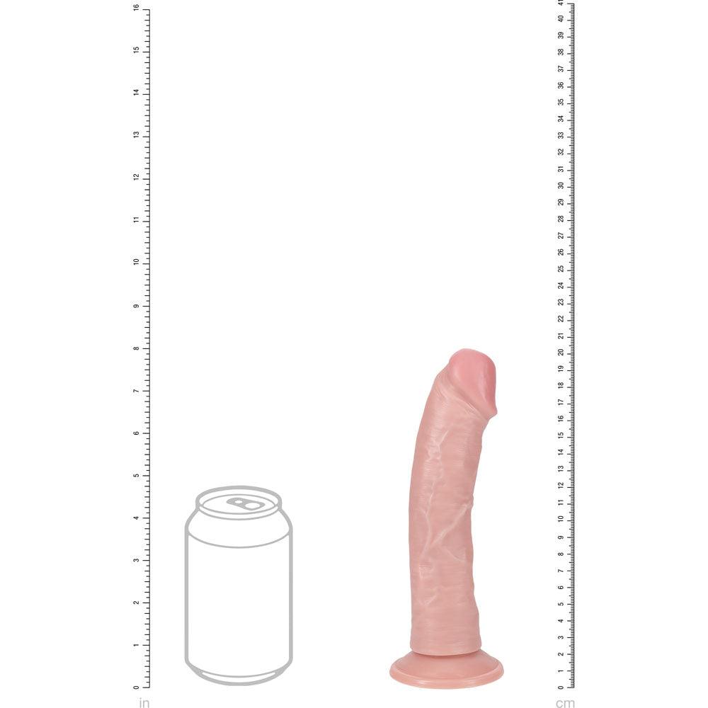 REALROCK 20cm Vibrating + Rotating Cock - Flesh - Flesh 20.3 cm (8'') USB Rechargeable Vibrating and Rotating Dong - REA191FLE