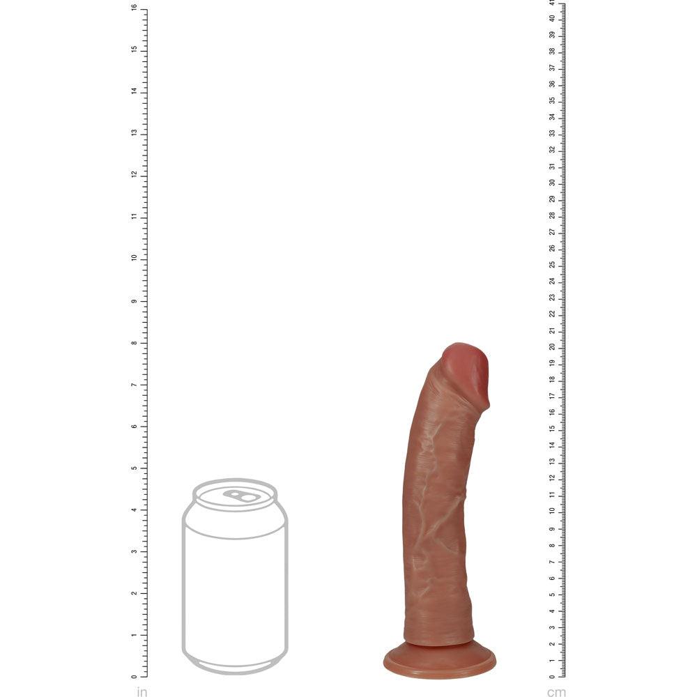 REALROCK 20cm Vibrating + Rotating Cock - Tan - Tan 20.3 cm (8'') USB Rechargeable Vibrating and Rotating Dong - REA191TAN