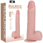 REALROCK 20cm Vibrating + Rotating Cock + Balls - Flesh - Flesh 20.3 cm (8'') USB Rechargeable Vibrating and Rotating Dong - REA192FLE