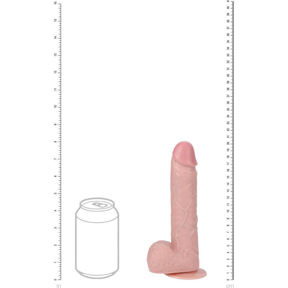 REALROCK 20cm Vibrating + Rotating Cock + Balls - Flesh - Flesh 20.3 cm (8'') USB Rechargeable Vibrating and Rotating Dong - REA192FLE