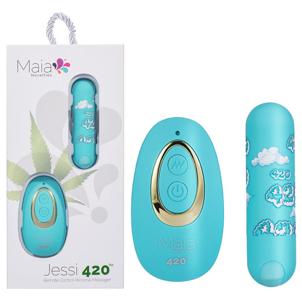 Maia JESSI 420 Remote - Sky Blue 7.6 cm USB Rechargeable Bullet with Wireless Remote - RM330-LF1