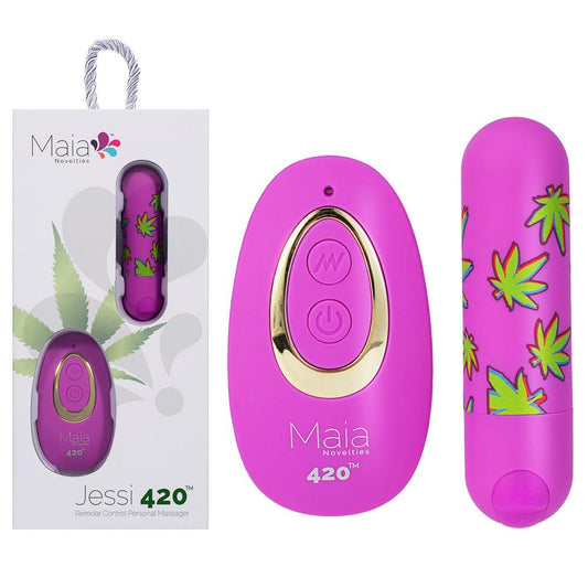 Maia JESSI 420 Remote - Purple 7.6 cm USB Rechargeable Bullet with Wireless Remote - RM330-LF2