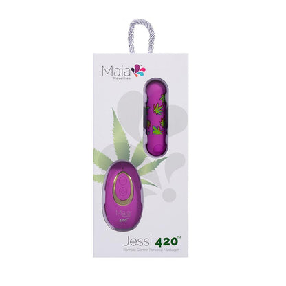 Maia JESSI 420 Remote - Purple 7.6 cm USB Rechargeable Bullet with Wireless Remote - RM330-LF2