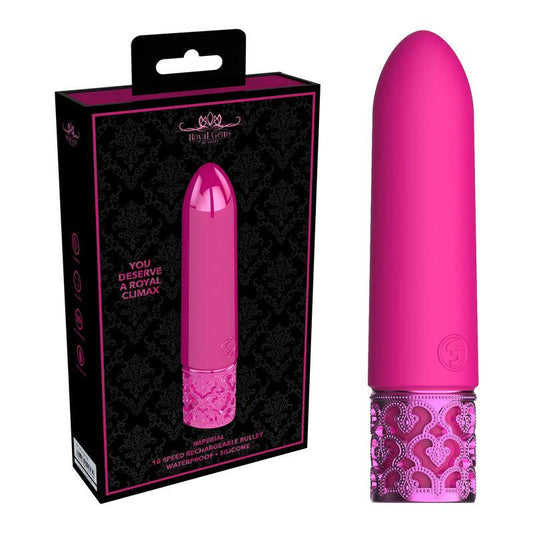 ROYAL GEMS Imperial - Silicone Rechargeable Bullet - Pink 10 cm USB Rechargeable Bullet - ROY010PNK