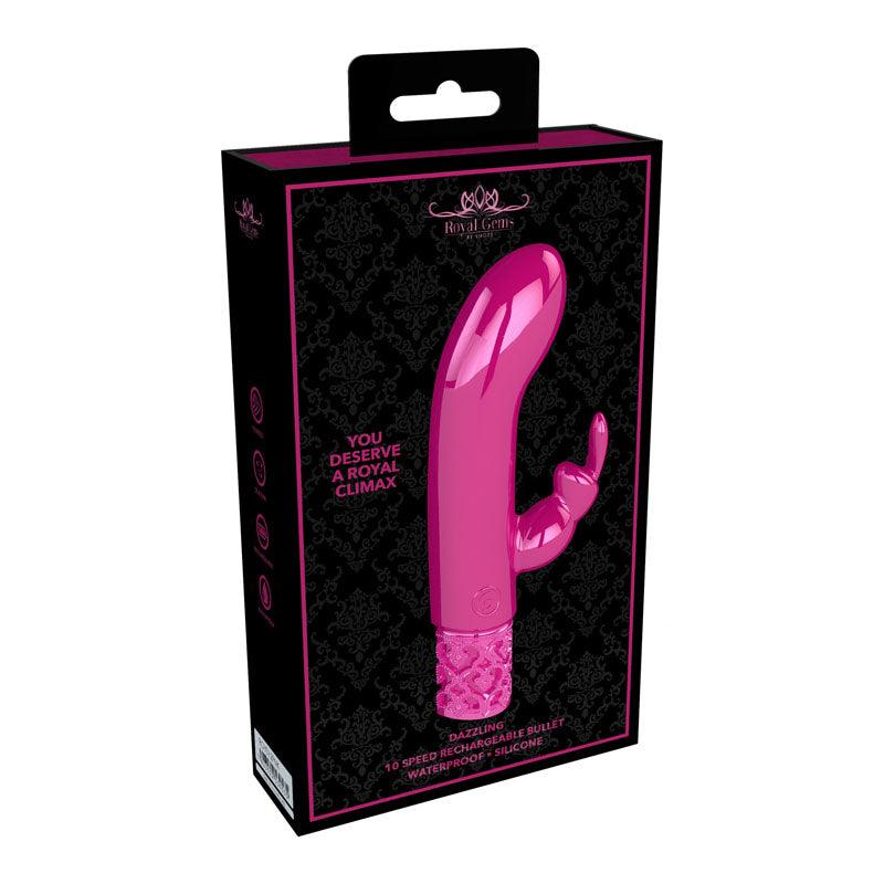 ROYAL GEMS Dazzling - Silicone Rechargeable Bullet - Pink 12 cm USB Rechargeable Bullet - ROY012PNK