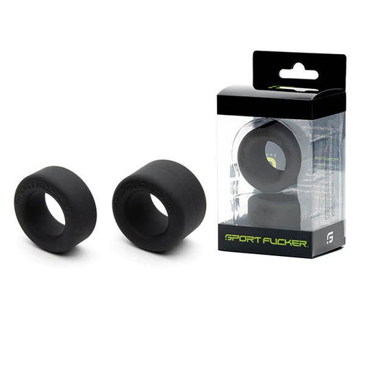 Sport Fucker Nutt Job Set - Black Cock Rings - Set of 2 - SF19447