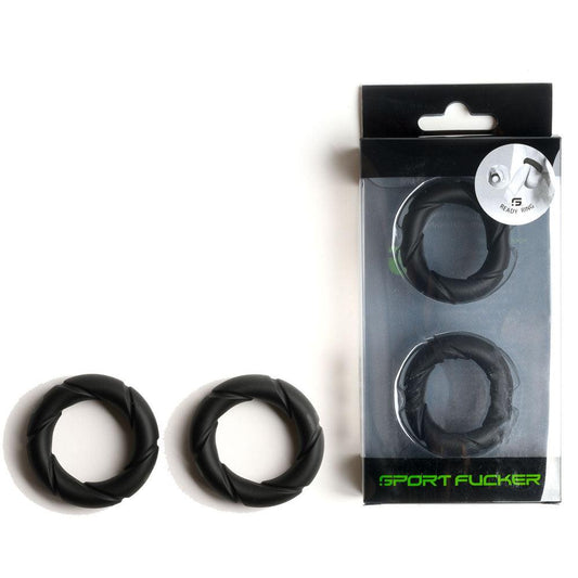 Sport Fucker Ready Rings - Black Cock Rings - 2 Pack - SF23135