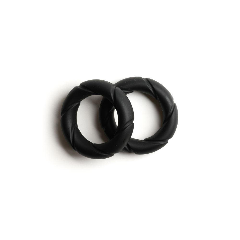 Sport Fucker Ready Rings - Black Cock Rings - 2 Pack - SF23135