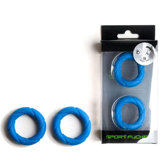 Sport Fucker Ready Rings - Blue Cock Rings - 2 Pack - SF23138