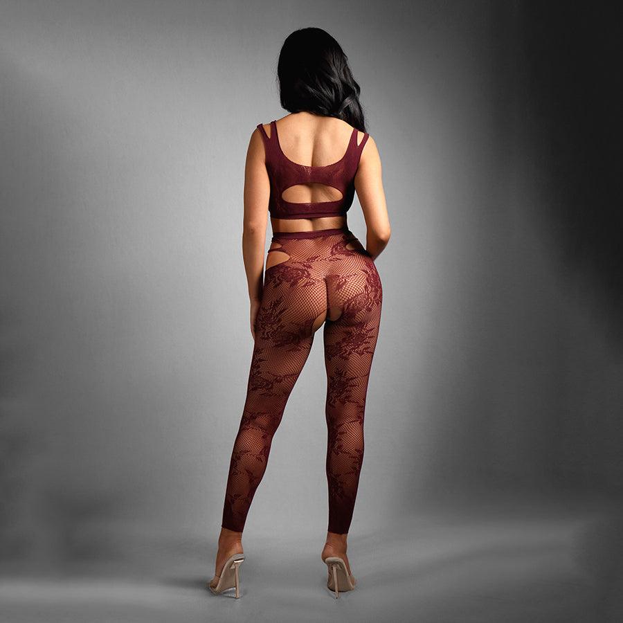 SHEER FANTASY UNDIVIDED ATTENTION - 1Size - Burgundy - One Size - SF988-OS-B