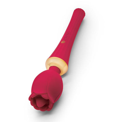 Secret Kisses Rosegasm Rose Wand - Rose Red 30.5 cm USB Rechargeable Massager Wand - SK-1043