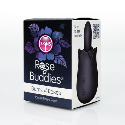 Skins Rose Buddies - The Bums N Roses - Black USB Rechargeable Anal Rimming Stimulator - SKRBBNR