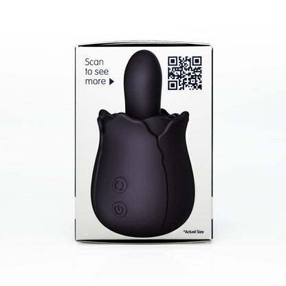 Skins Rose Buddies - The Bums N Roses - Black USB Rechargeable Anal Rimming Stimulator - SKRBBNR