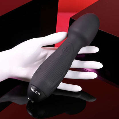 Selopa POWER TRIP - Black 18.8 cm USB Rechargeable Massage Wand - SL-RS-4165-2