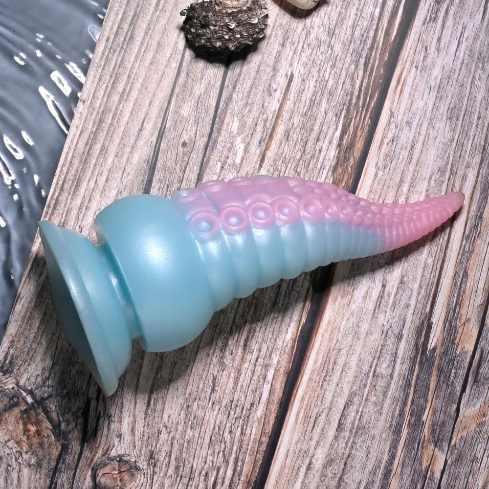 Selopa STUCK ON YOU - Blue/Pink 19 cm USB Rechargeable Vibrating Tentacle Fantasy Dildo - SL-RS-4172-2